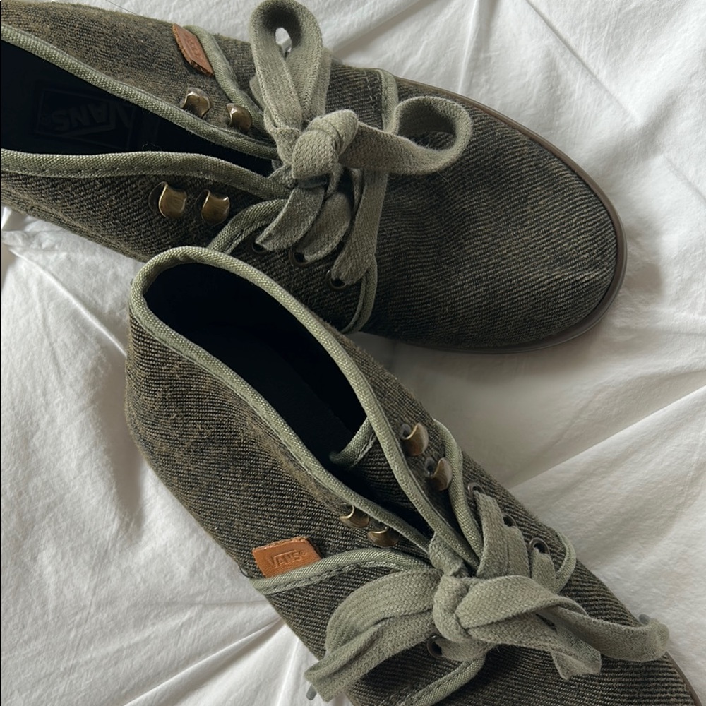 Vans Olive Green Canvas Sneakers - Women’s Size 5